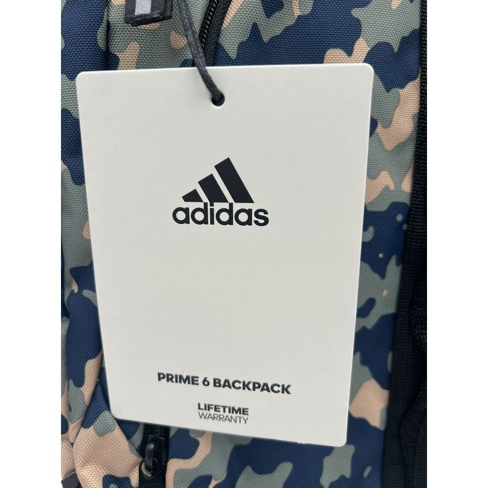 adidas Prime 6 Backpack Essential Camo Crew Navy-Silver Green/Black One Size - Picture 4 of 12